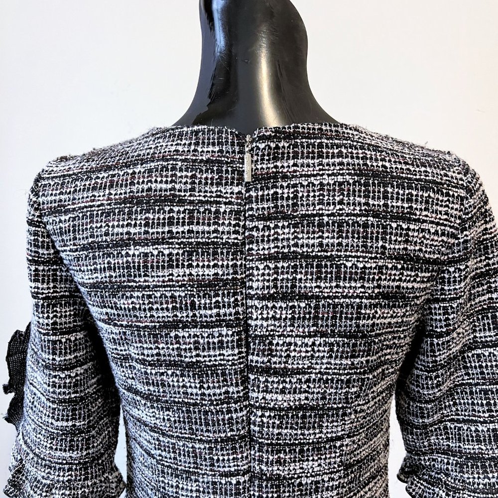 NEW! Karl Lagerfeld Paris Ruffle Pearl Trim Sleeve Dress- Size 4 - Picture 6 of 13